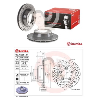 D09 6665 11 จานเบรค ล้อ R (ยี่ห้อ BREMBO) รุ่น HC UV Dr PORSCHE 911, Boxster, Cayman (996/997) ปี2004-&gt;