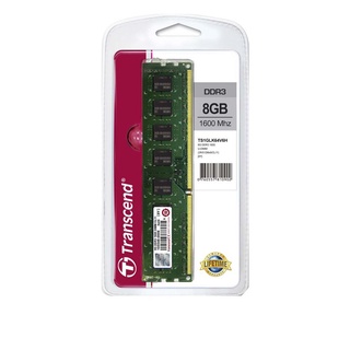 Transcend Ram-Memory DDR3-1600 8GB LONG-DIMM:รับประกันตลอดอายุการใช้งาน- มีใบกำกับภาษี-TS1GLK64V6H