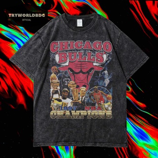 เสื้อยืดผ้าฝ้าย เสื้อยืด โอเวอร์ไซซ์ พิมพ์ลาย NBA CHAMPIONS 1997 ขนาดใหญ่