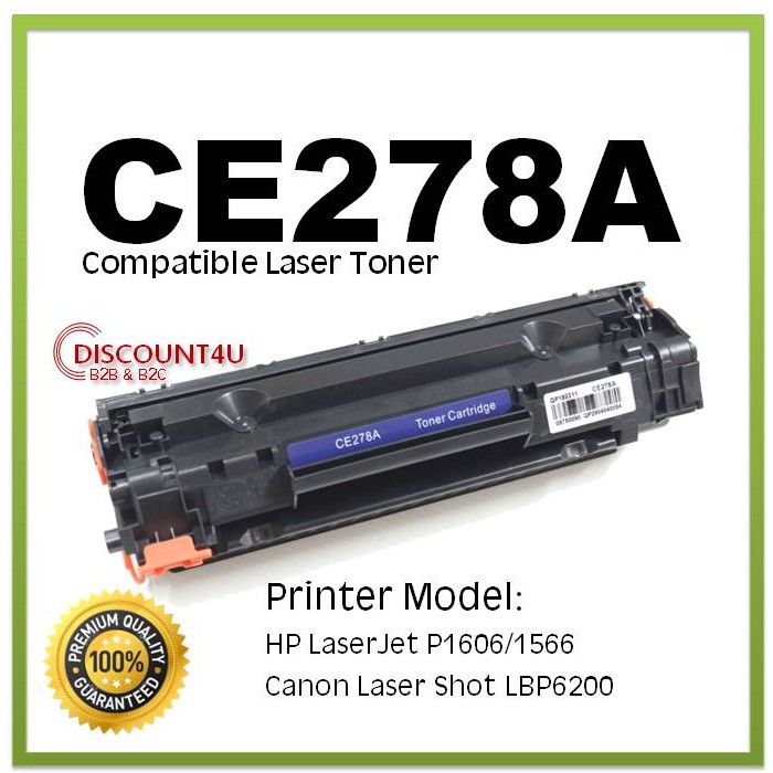 Discount4U ตลับหมึกเลเซอร์เทียบเท่า Toner รุ่น CE278A 278 78A 78 For HP LaserJet Pro P1560/P1566/P16
