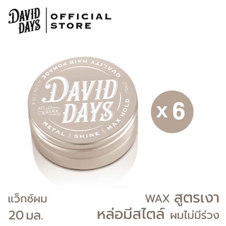 David Days เดวิดเดส์ เมทัลไชน์ แม็กโฮลด์ โพเมด 20มล 6ชิ้น S-DDW005