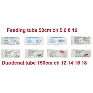 TCP FEEDING TUBE/DUODENAL TUBE สายให้อาหาร เบอร์ 5 6 8 10 12 14 16 18