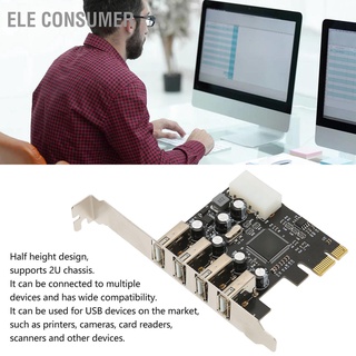 Ele ฮับการ์ดขยาย Pci E เป็น Usb2.0 4 พอร์ต สําหรับ Windows 10 8 7 Linux Os X