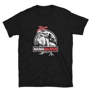 เสื้อยืดผ้าฝ้ายเสื้อยืด พิมพ์ลายไดโนเสาร์ Mamasaurus T Rex สําหรับครอบครัวL XL  XXL 3XL