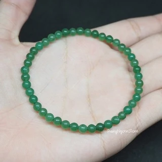 หินอเวนเจอรีน Green Aventurine ขนาด 4 มิล (แต่งสี) เสริมโชคลาภจากการเสี่ยงดวง การแข่งขัน กำไลหินนำโชค หินมงคล หินนำโชค