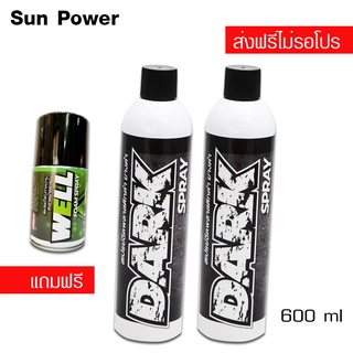 LUBE71 DARK SPRAY สเปรย์เคลือบพลาสติกดำ ขนาด 600 มล. 2 กระป๋อง แถม WELL สเปร์ทำความสะอาดภายในหมวกกันน็อค ขนาด 150ml