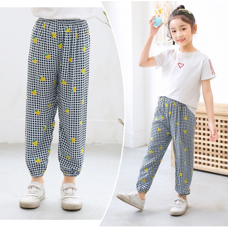 พร้อมส่ง กางเกงผ้าฝ้าย ผ้าไหม พิมพ์ลายการ์ตูน ระบายอากาศ กันยุง ชายหาด สําหรับเด็กผู้ชาย และเด็กผู้หญิง 80-150 ซม. 2 ชิ้น - รูปที่ 6