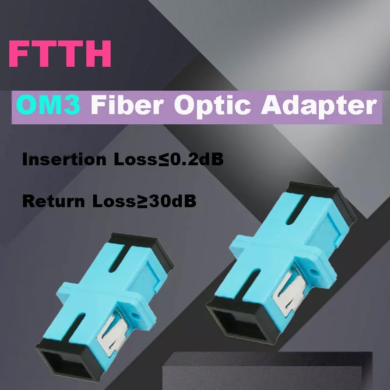 FASO 10-500PCS SC Fiber Optic Adapter OM3  Simplex Fiber Optic Connector Coupler Free Shipping