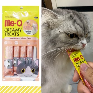 ขนมแมวเลีย Meo Creamy Treats Salmon Flavor15g. (4 pcs./Pack) มีโอ ครีมมี่ ทรีต รสแซลมอน