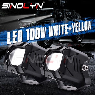 Sinolyn ไฟหน้าโปรเจคเตอร์ Led U9 12D 6000K 3000K 100W 12V 24V สําหรับรถยนต์ รถบรรทุก ATV SUV