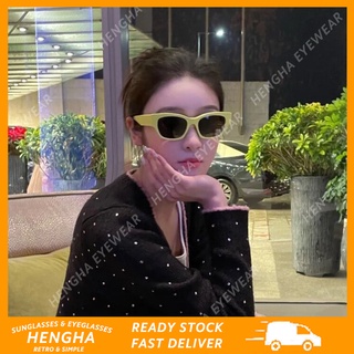 (HENGHA) แว่นตากันแดด ป้องกันรังสียูวี ทรงตาแมว สีแคนดี้ สไตล์เกาหลีเรโทร สําหรับผู้หญิง