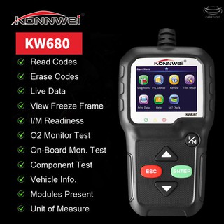 เครื่องสแกน OBDII / EOBD อุปกรณ์สแกนเนอร์ สําหรับใช้ในการตรวจสอบรถยนต์ kw 680 obd ii 1996