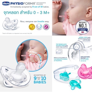 ʕ•́ᴥ•̀ʔ จุกหลอก Chicco PhysioForma Orthodontic Nipple ฟันเรียงสวย 0-6m