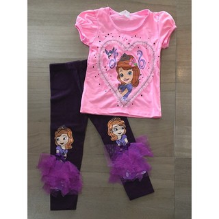 เสื้อ+กางเกงเลกกิ้ง เด็กหญิง princess sofia