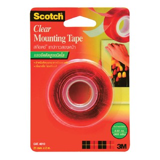 สก๊อตช์ เทปโฟมกาวสองหน้า รุ่น CAT4010 ชนิดใส แพ็ค 1 ม้วน Scotch CAT4010 double sided foam tape, clear type, pack 1 roll.