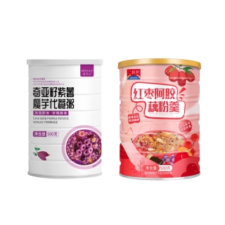 ShiYuZhengFeng 500gบรรจุกระป๋อง/350g ถุงกรัมผงรากบัวธัญพืชถั่วผงรากบัวเพื่อสุขภาพทันทีผงรากบัวอาหารเช้าแทนผลไม้ถั่วผงรากบัว กระป๋องรากบัวผง