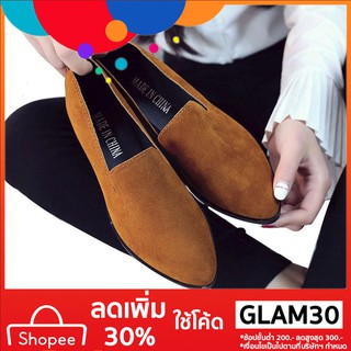 **โค้ด GLAM30 ลด 30%** น้ำหวาน-โค้ด  ลด 30% รองเท้าคัชชู สลิปออน พื้นทรงแบน แฟชั่น สำหรับผู้หญิง