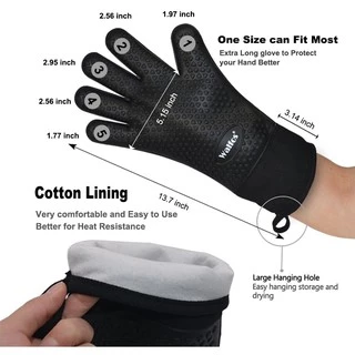 Walfos ถุงมือซิลิโคน ผ้าฝ้าย แบบหนา ทนความร้อน สําหรับห้องครัว 1 ชิ้น