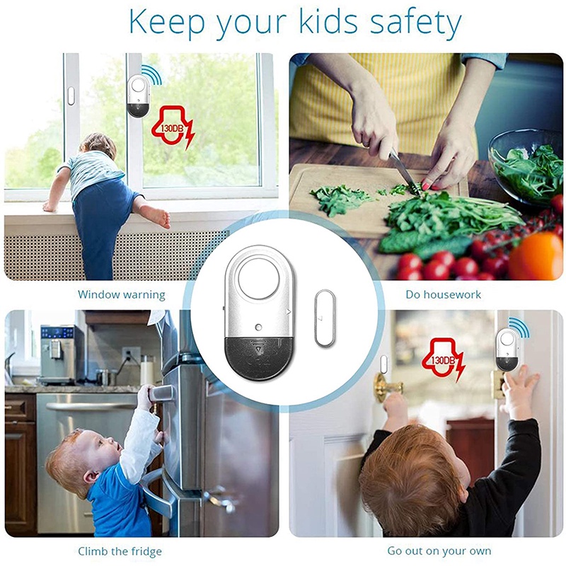 Kiprun ประตูหน้าต่างนาฬิกาปลุก, Home Security ไร้สาย Burglar Alarm ประตูแม่เหล็ก Sensor 120dB Anti-theft Alarm สําหรับบ้านเด็กความปลอดภัย,Burglar Alert ราคา ถูกที่สุด ดีลบีเคเค แกลเลอรีภาพที่ 9