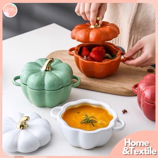 ชามเซรามิค ชามฟักทอง มาพร้อมฝาปิด| Pumpkin bowl