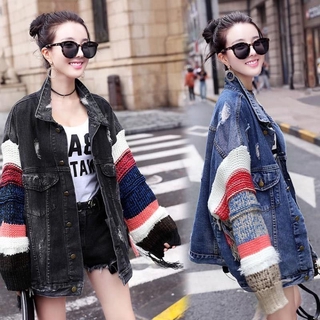 denim jacket Plain Clothing Clothes Womens For Women Oversized Plus Size Loose Winter Casual Autumn Cardigan Blazer Long Seelve Woman Korean Styles Short Harajuku Coat Spring Female Ladies Casual Trendy Fashion Kpop Elegant 2021