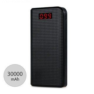 แบตเตอรี่สำรอง 30,000mAh สีดำ Remax 30000LCD/Remax 30000mAh Black Backup Battery 30000LCD