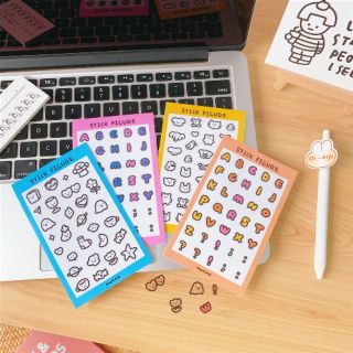 ✨✨พร้อมส่ง✨✨🍓 น้อนนนนสติ๊กเกอร์แผ่น Smiley Letters Series Sticker Sheet