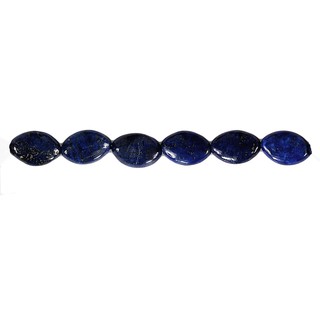 ลูกปัดหินแท้เม็ดไข่เรียวแบนหินลาปิ๊ด (Lapis Marquis Flat) 10x15 mm - (LZ-0079 สีน้ำเงิน)