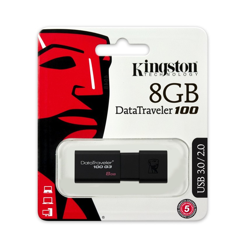 Kingston แฟลชไดร์ฟ Flashdrive 8GB รุ่น DT100G3 Usb3.0 ของแท้