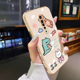 สําหรับ OPPO Reno 2 Reno2 F เคสชุบ ขอบด้านข้าง เคสลายการ์ตูนมอนสเตอร์ เคสป้องกันแบบเต็ม เคสนิ่ม