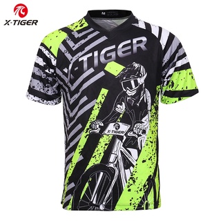 เสื้อกีฬา ผ้าโพลีเอสเตอร์ X-TIGER สําหรับขี่จักรยาน