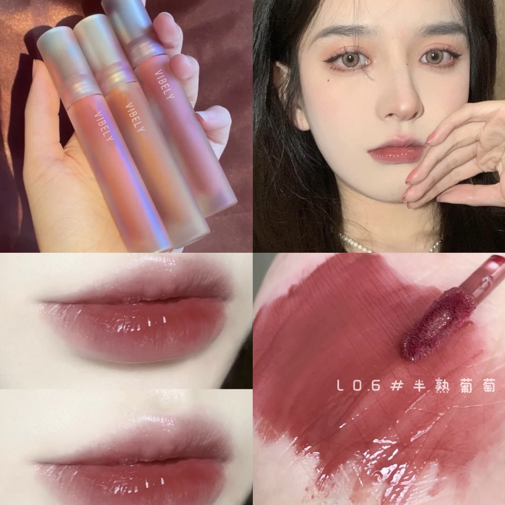 VIBELY Shell Lip Glaze Mirror ลิปสติกกันน้ำติดทนนาน