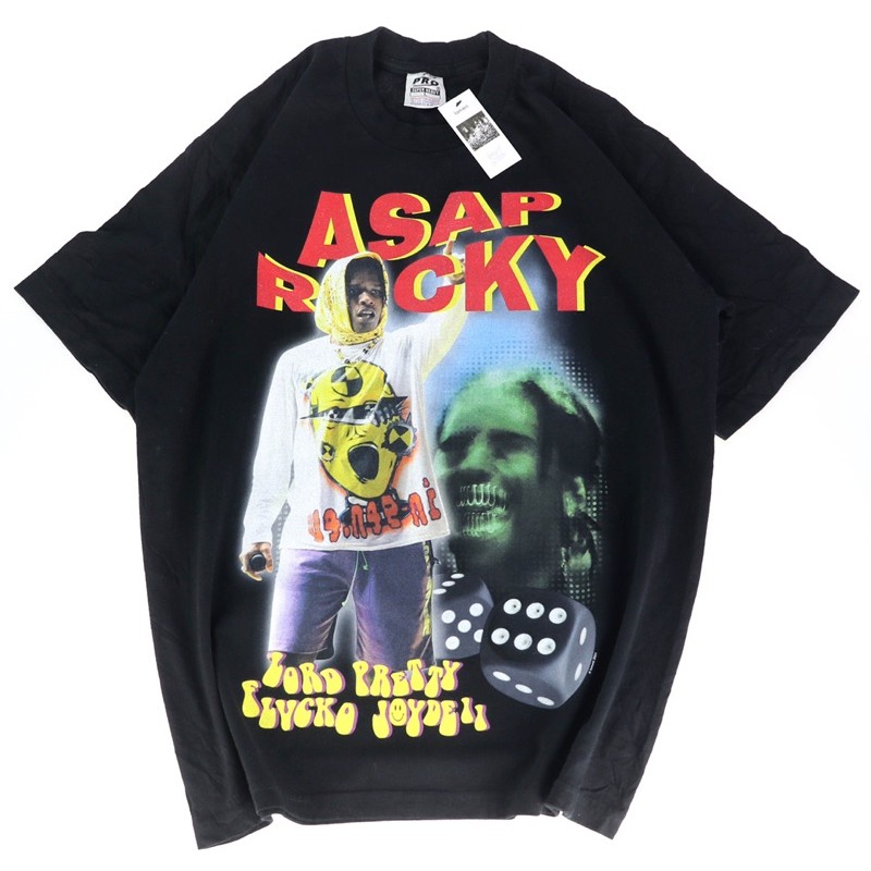 Rare Bootleg Asap Rocky T Shirt Proclub 5pro Usa เสื้อยืด เสื้อวง เสื้อทัวร์ Rap Tee Lmnt