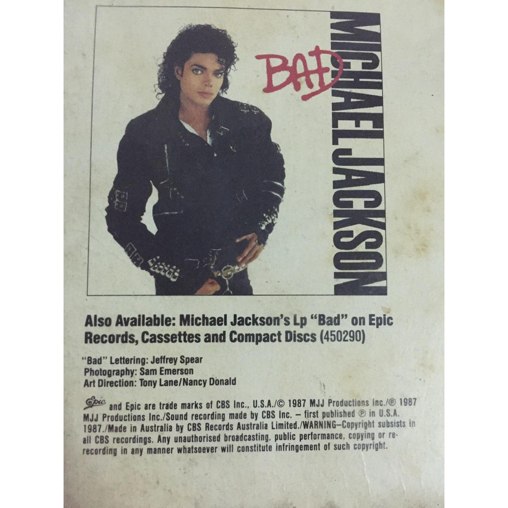 แผ นเส ยงไวน ล ไมเค ล แจ คส น Michael Jackson Vinyl Record 1987 Bad 10 Single Mix Shopee Thailand