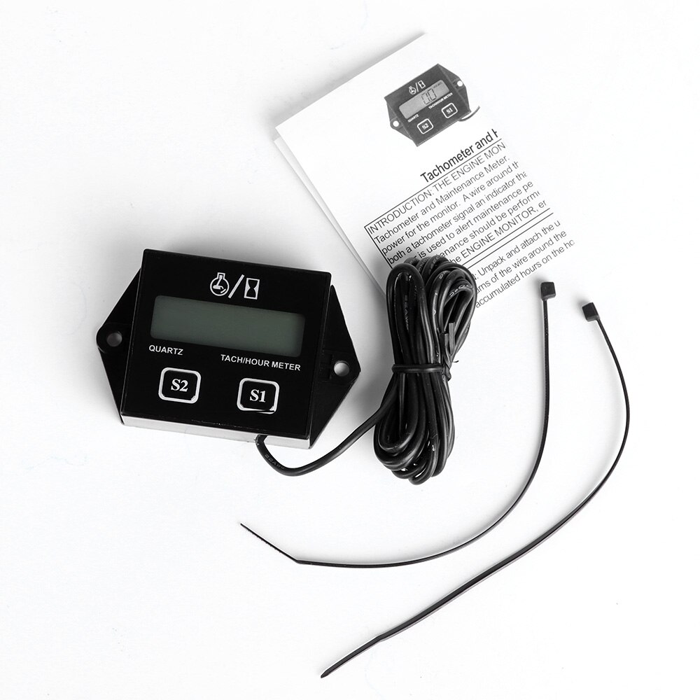 （In Stock）Digital Engine Tach Hour Meter Car Motorcycle Machine