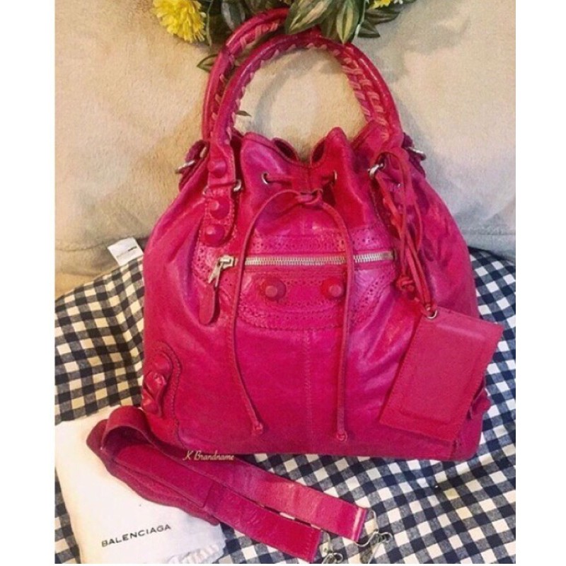 balenciaga giant pom pom bag