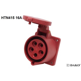 "Dako" Power Plug (เพาเวอร์ปลั๊ก) รุ่น HTN414 16A 380V-415V 4Pin IP44 ตัวเมีย แบบติดฝั่งตรง