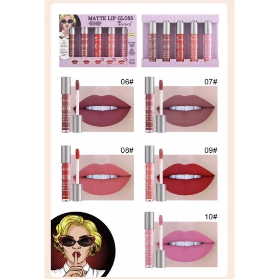 พร้อมส่งเซ็ทลิป 5 สีMtte Lip Mlossเนื้อสัมผัสละเอียดอ่อนและเรียบเนียน,เนื้อแมทท์นั้นง่ายต่อการแต่งหน้าริมฝีปากที่สวยงาม thumbnail 7