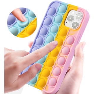 ป๊อปอิท Pop It เคส-Xiaomi Redmi 8 8A 9 9C 10T Pro 10 Pro 11 Lite 8 Pro Relive Stres Fidget Push Bubble Toys Soft Silicone Casing