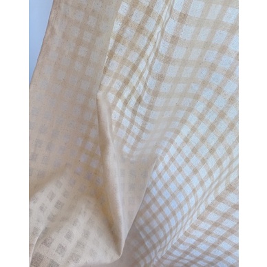 แนะนำ ผ้าม่าน ผ้าม่านประตูสไตล์มินิมอล ผ้าตารางสีครีมธรรมชาติ แบบไม่มีเชิง ขนาด110x170cm  ผ้าม่านผ้าฝ้าย ผ้าม่านสีดิบ  (TTSN170) ราคาพิเศษ มีเก็บเงินปลายทาง