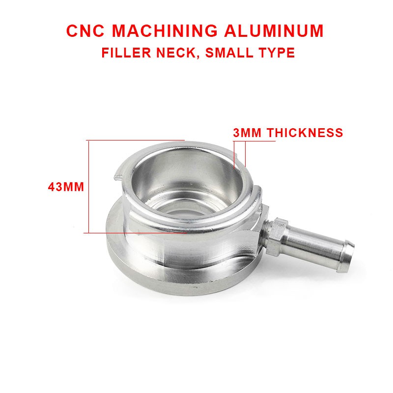 O.D 43mm หัวฉีดหม้อน้ําหนา 3 มม. CNC อลูมิเนียมที่นั่งน้ําเข้าสําหรับซ่อมถังหม้อน้ําอลูมิเนียม