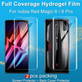 imak ฟิล์มกันรอยหน้าจอสําหรับ Nubia Red Magic 6 / Red Magic 6 Pro Full Coverage Hydrogel TPU 3D HD Screen Protector Ultra Thin Front Film / Back Film