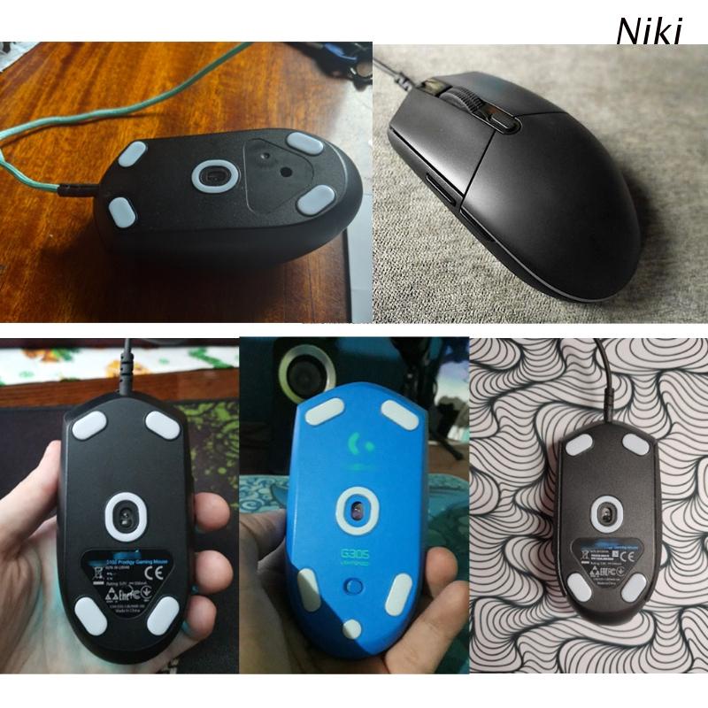 Niki 1Set Mouse Skates Glide Feet Pads Mouse Feet Sticker for logitech G102 G PRO Wired Mouse White 