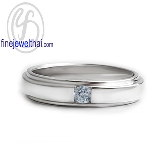 Finejewelthai-แหวนอะความารีน-แหวนพลอย-แหวนเงินแท้-พลอยประจำเดือนเกิด-Aquamarine-Silver-Ring-Birthstone-R1418aq