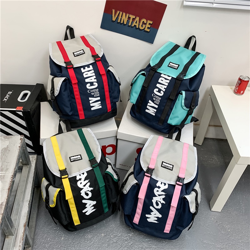ความจุสูงกระเป๋าเป้ผู้ชาย Backpack กระเป๋าเป้แฟชั่น ใหม่ ทรงเรียบ จุของได้เยอะ ระบายอากาศดี กันน้ำ