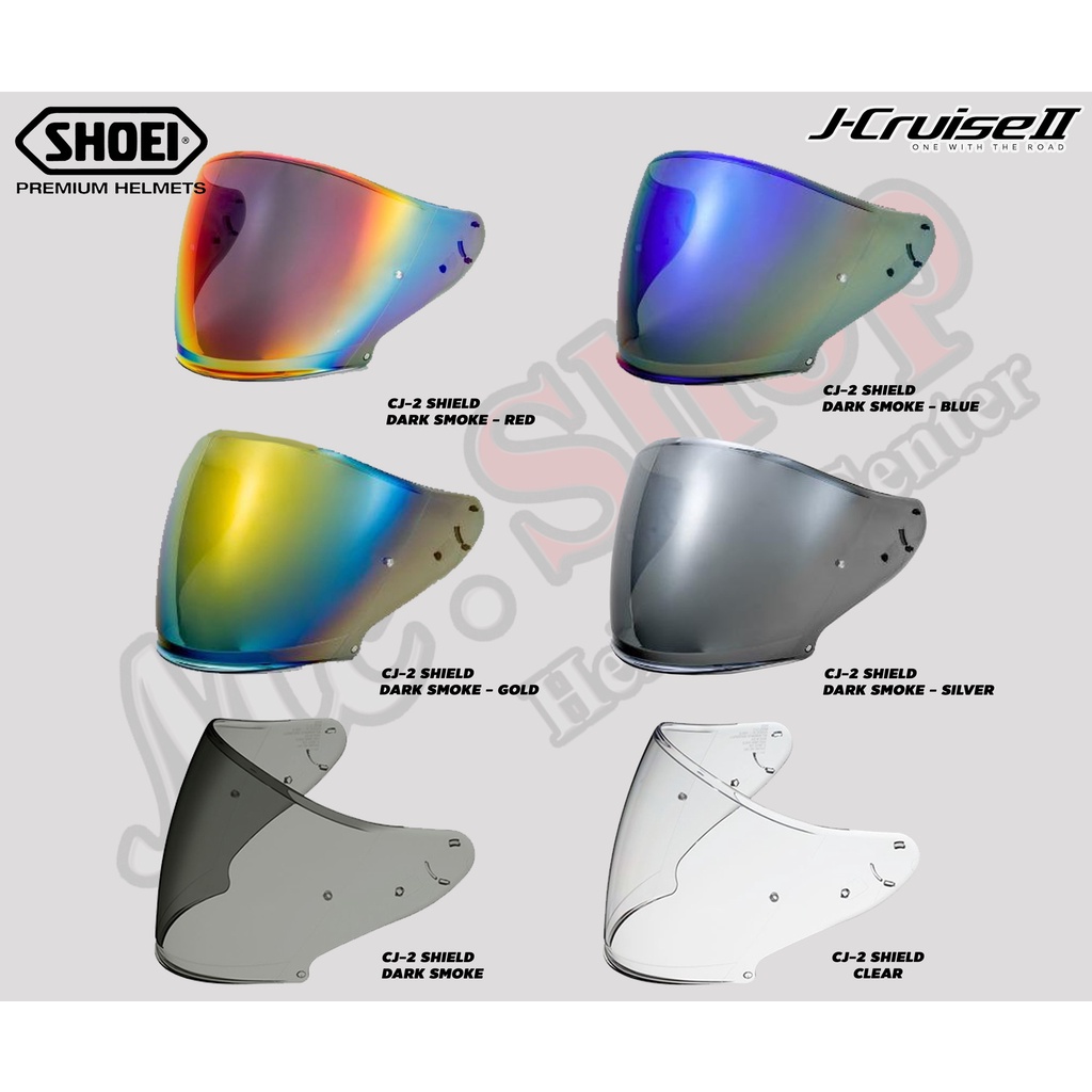 SHIELD SHOEI CJ-2 Helmet Visor (for SHOEI J-CRUISE, J-FORCE4) Tinted Mirror Shoei Visor