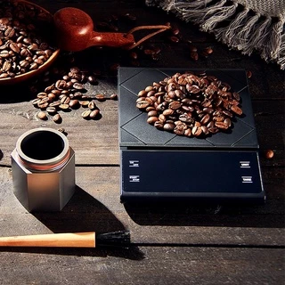 【KC】เครื่องชั่งครัวอิเล็กทรอนิกส์ความแม่นยำสูง 0.1g-3 กก. เครื่องชั่งกาแฟดิจิตอลพร้อมจอแสดงผล LED จับเวลา