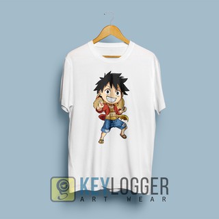 เสื้อยืด พิมพ์ลายการ์ตูนอนิเมะ One Piece Monkey D luffy Chibi dtx