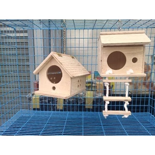 บ้านนก อุปกรณ์ตกแต่งกรงสัตว์เลี้ยง ใช้เป็นที่อยู่อาศัยของ นก กระรอก ชูก้าไกรเดอร์ บ้านสัตว์เลี้ยง