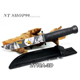 NT SHOP มีดเดินป่า มีดพก มีดใบมีดสีดำคมเท่ มีดสะสม knife K160